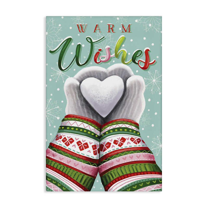 «Warm Wishes with Heart», art mural sur toile par Elizabeth Tyndall, H 24 po x l 16 po