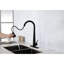 Robinet de cuisine noir mat moderne avec bec rétractable, acier inoxydable, poignée simple, robinet d'installation simple, cuivre, style, facile-40244796