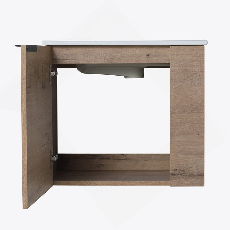 Meuble-lavabo de salle de bain avec lavabo 22 po pour petite salle de bain, meuble-lavabo flottant avec porte à fermeture en douceur