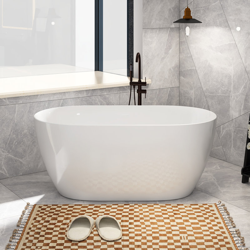55'' x 27.5'' Soaking Acrylic Bathtub