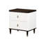 White & Brown 2 Nightstand With Charging Port For Bedroom Intriguing And