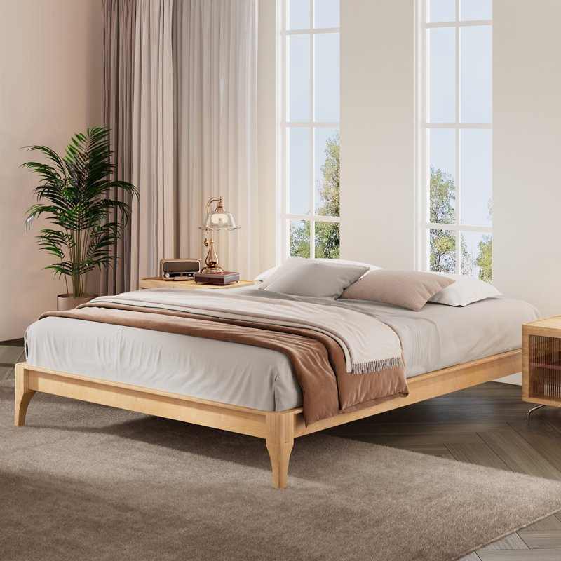 Selma Solid Wood Bed, King, Natural