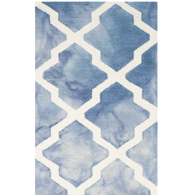 Dip Dye Hand Tufted Wool Geometric Rug