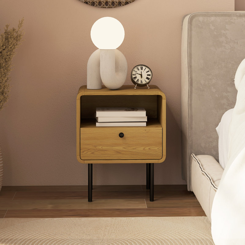 40cm W Steel Bedside Table