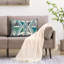 Coussin décoratif moderne 12 po x 20 po, pointe de couteau, housse en coton doux, géométrique, bleu sarcelle, beige, gris