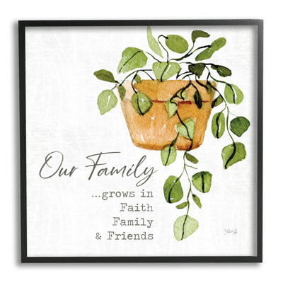 «Grows in Faith Family & Friends, citation inspirante, plante verte» par Marla Rae - impression