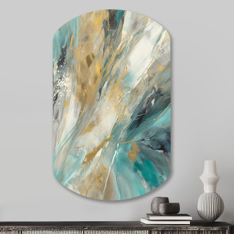 Codecido - Art abstrait cylindrique asymétrique en métal, H 31 po x l 19 po