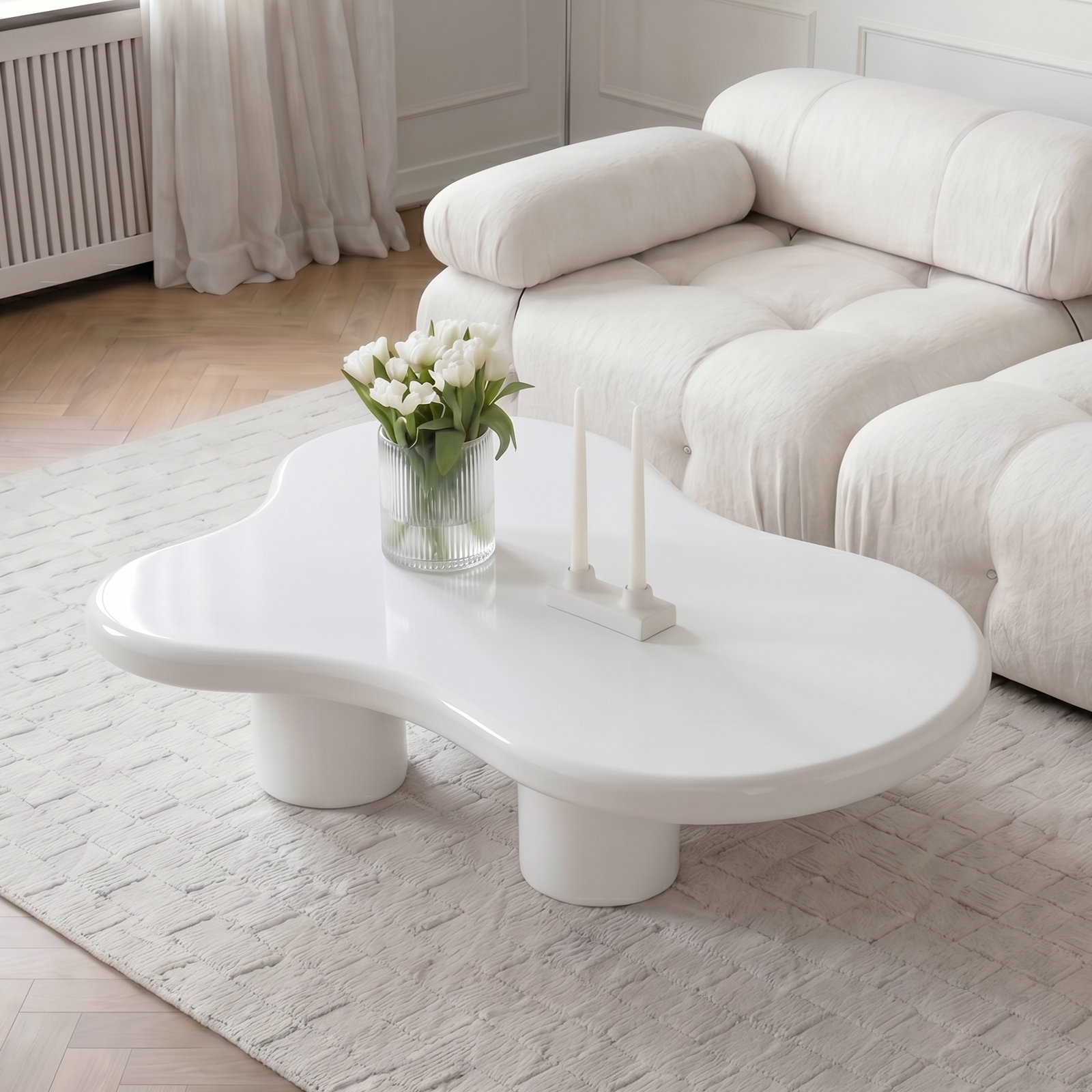 Allrich 48.4" Cloud Coffee Table, White