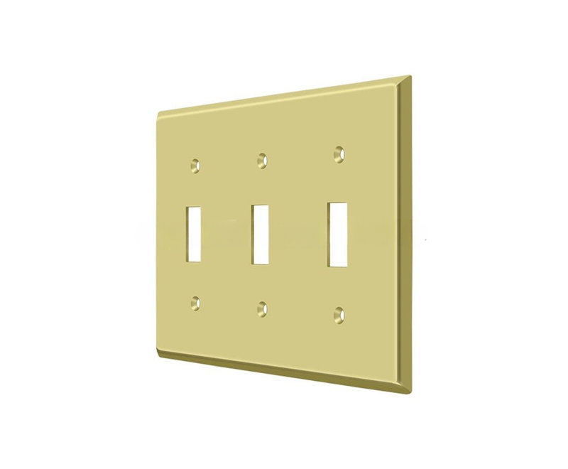 Plaque d'interrupteur F481AE418D9F47F5B6F921C814FF4068 Triple standard Finition laiton brillant, Laiton