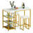 Ritsuko 3 Pieces Rectangular 41.3'' L x 23.6'' W Dining Set with Shelves and Upholstered Stools