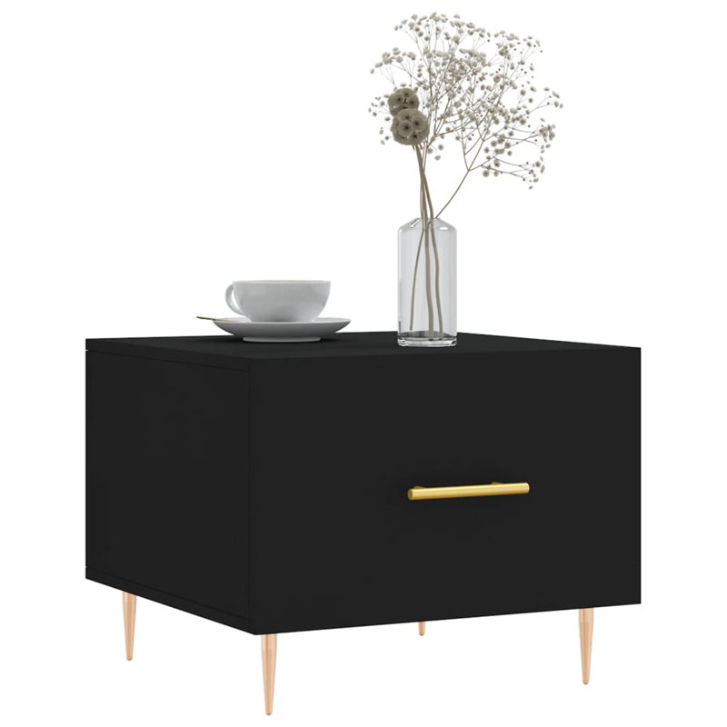 Four Leg Coffee Table with Storage, black