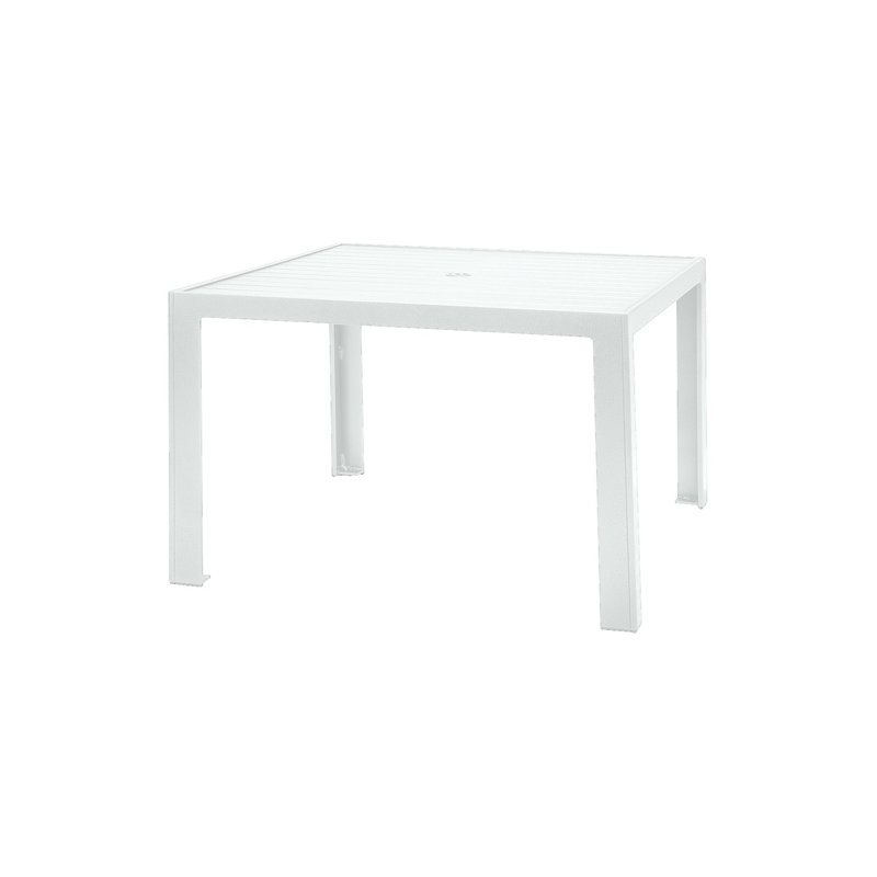 Table de salle à manger en aluminium, l 36 po x L 36 po x H 29,25 po, Neige