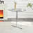 36-Inch Round Glass Bar Table - Tempered Glass Top, Silver Chrome Four-Column Support-817206156