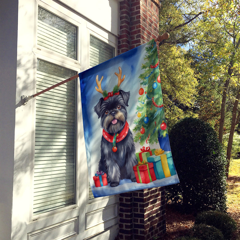 Drapeau de Noël maison de renne, Affenpinscher