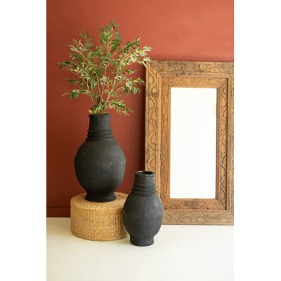  Paper Mache Decorative Urns Set of 2 – 32" Tall Sculptures