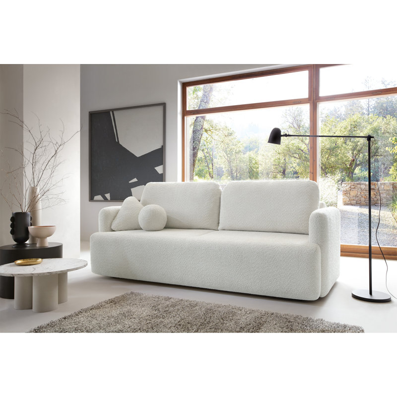 Beilul 3 Seater Fabric Sleeper, Cream