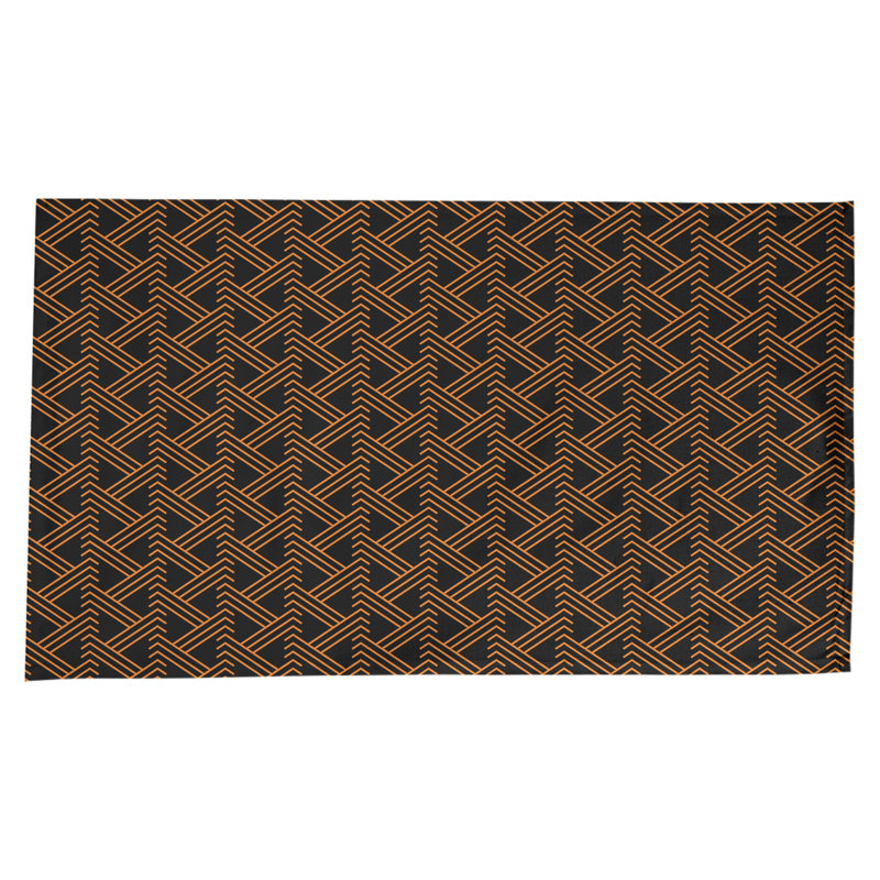 Festive Hol Tablecloth, 102" L x 58" W, Black/Orange