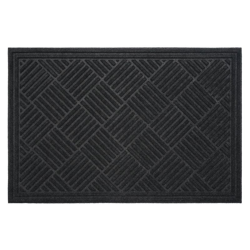 Chess Ribbed Mat 4" x 6", Black, 48" W x 72" L