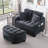 Double sofa chaise longue with irregular armrests and two small throw pillows-119283248