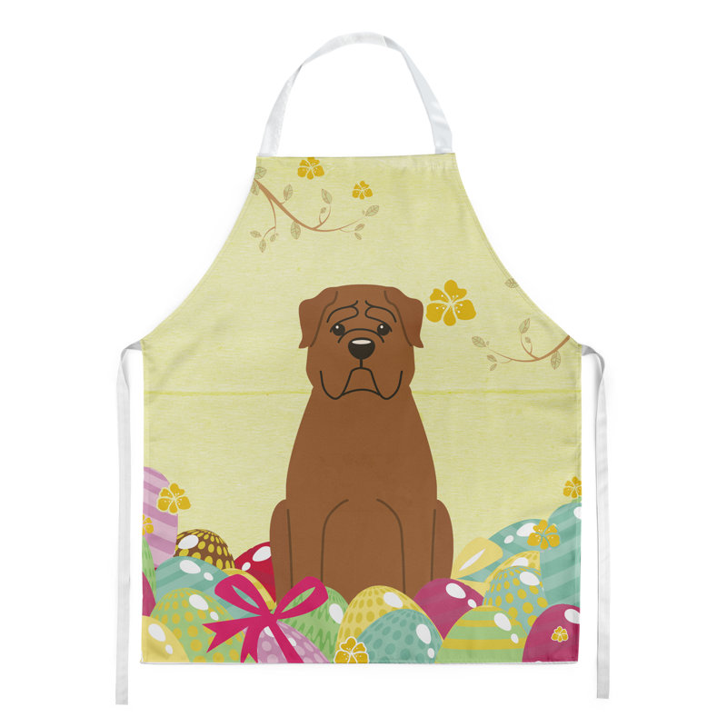 Tablier œufs de pâques, Jaune / Brun, Dogue de Bordeaux