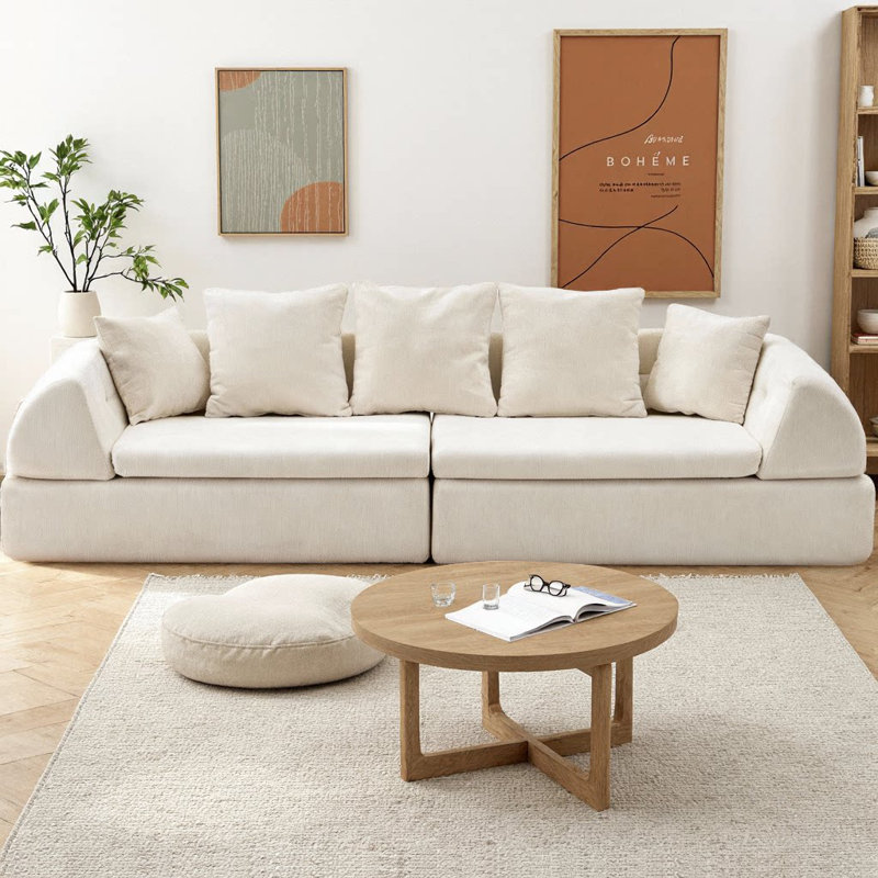 Canapé modulaire Chenille Cloud, Blanc