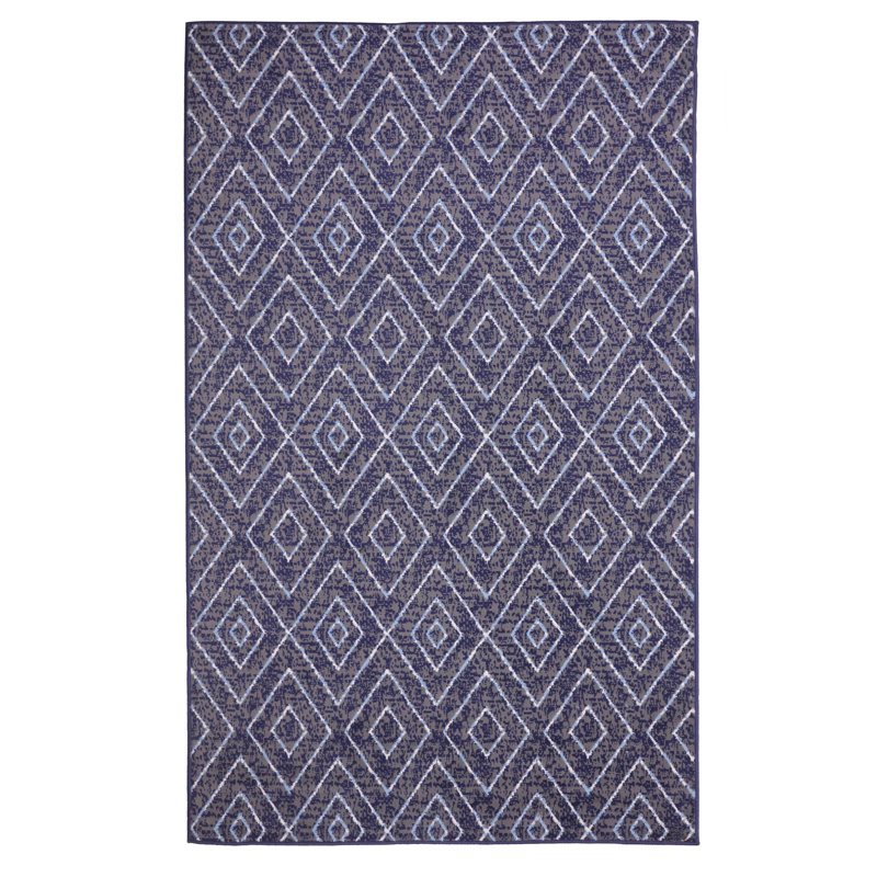 Tapis bleu marine Chesire, Rectangle 3 pi 6 po x 5 pi 6 po