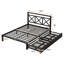 Lit plateforme double avec rangement