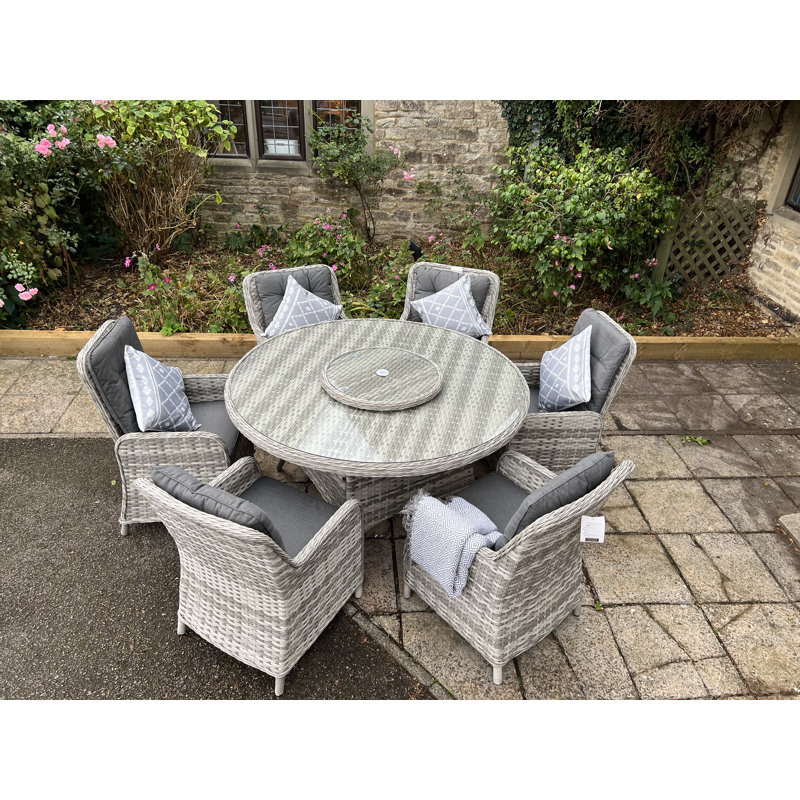 Eakly Round 2 - Person 150Cm Long Dining Set with Cushions