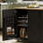 Fluted Kitchen Island with Drop Leaf-1690713890