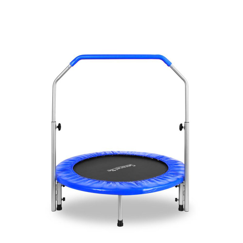 3.8' Foldable Round Fitness Trampoline with Handlebar