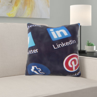 Social Media Throw Pillow
