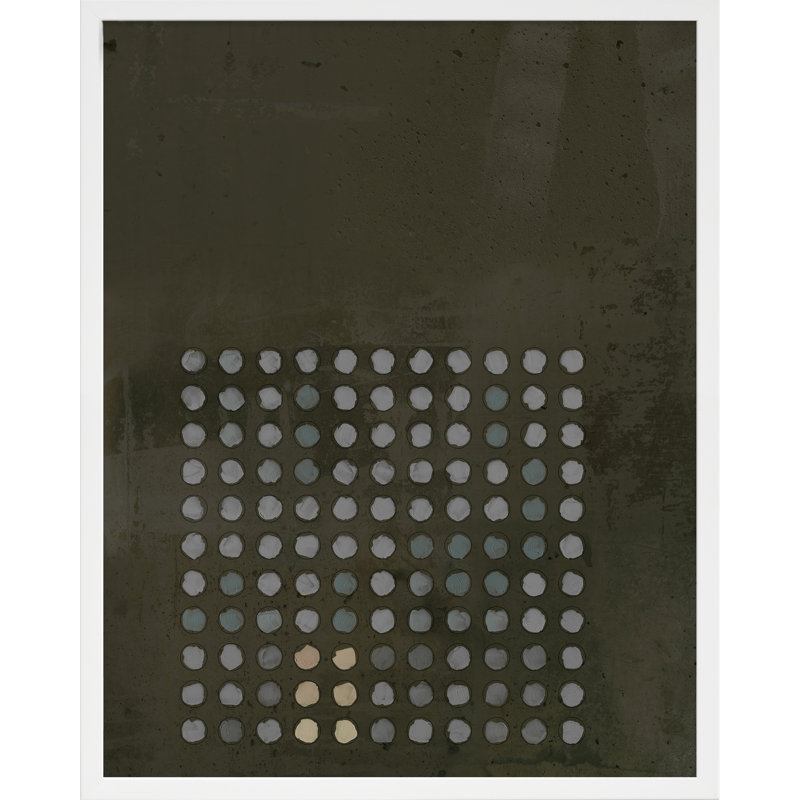 «Circles in Squares Series I Circles in Squares 13» par Jacques Pilon - reproduction d'art encadrée, Blanc