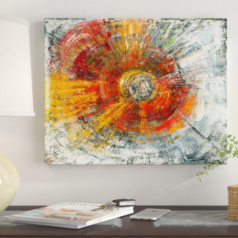 « explosion », reproduction de peinture à l’acrylique sur toile tendue, H 24 po x l 30 po x P 1,5 po