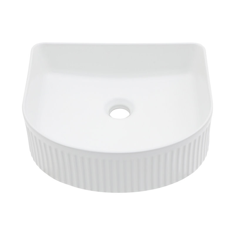 15.69"X13.69" White Ceramic Vessel Bathroom Sink