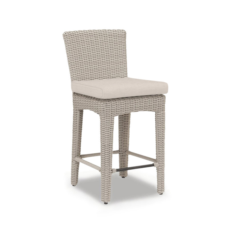 Tabouret de bar 26 po avec coussin Manhattan, Toile lin Sunbrella®, Bar Stool (26" Seat Height)