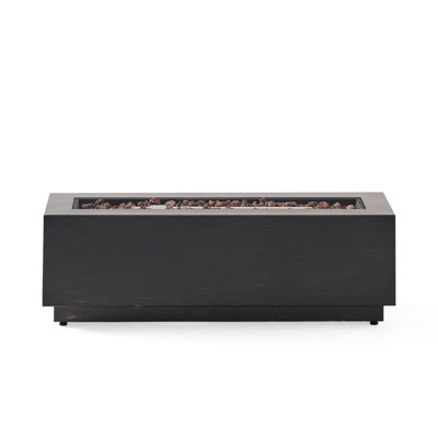 Rectangular 50,000 Fireplace, Dark Grey Iron, Stunning Outdoor Element, No Assembly Ornament,