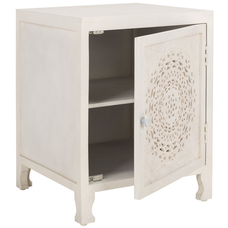 Table de chevet Farrux en blanc délavé