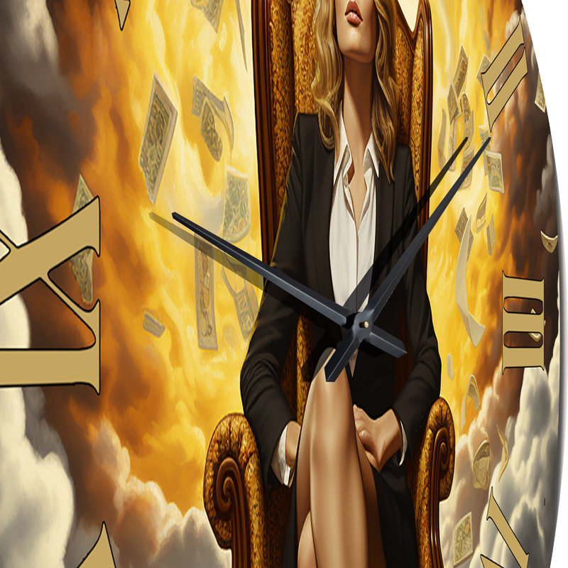 Horloge murale Billionaire Mindset Business Woman Abundance II, Moyenne