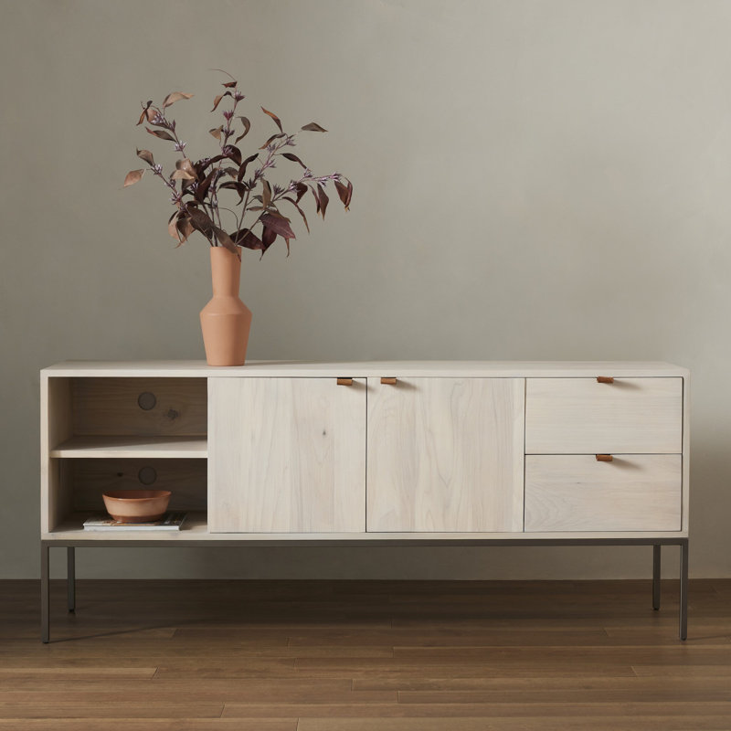 Loki Media Console - Wash Poplar, Dove Poplar