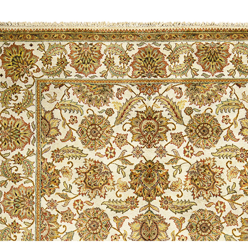 High-Quality Hand-Knotted Ivory Area Rug