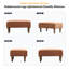 Pouf rectangulaire moderne de 53 cm (21 pouces), repose-pieds rembourré en chenille avec pieds en bois d'hévéa pour salon, chambre, entrée et bureau-1330955788