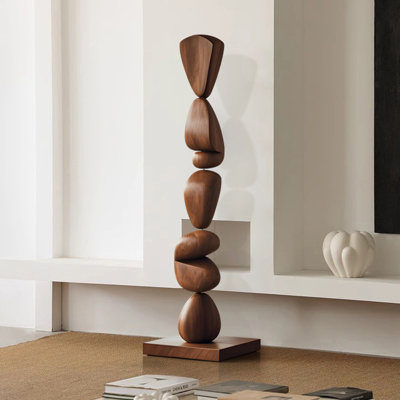 Ornements de sculpture créatifs en bois d'hévéa
