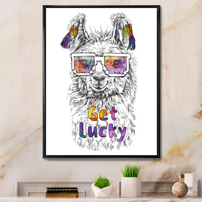 Cute Lama Alpaca Get Lucky " Cute Lama Alpaca Get Lucky "