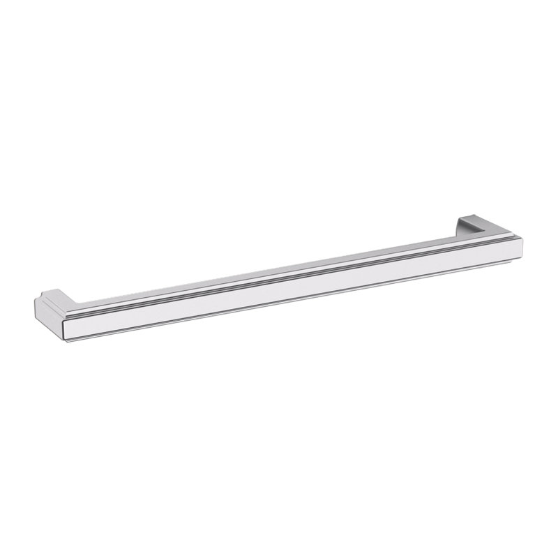 4691 Raised 10" Cabinet Pull, in Satin Black, Polished Chrome