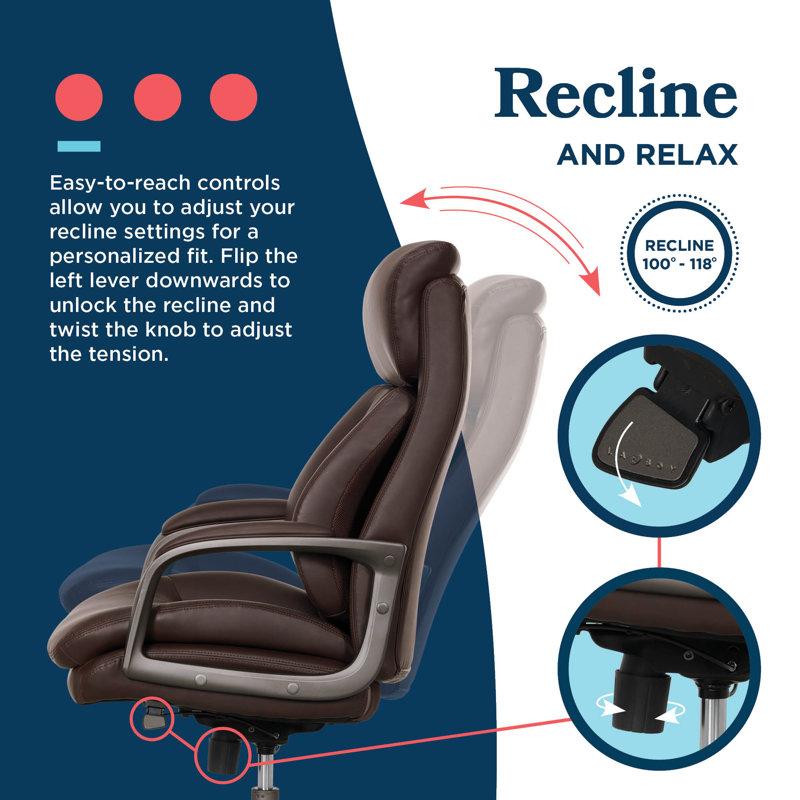 Nova Brown Vegan Leather High-Back Executive Swivel Chair