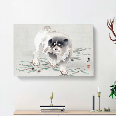Young Dog by Ohara Koson - Wrapped Canvas Painting