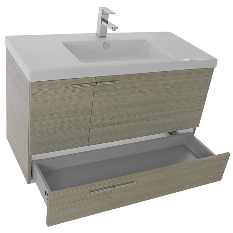 Ensemble de meuble-lavabo simple 39 "Letourneau, Mélèze Canapa
