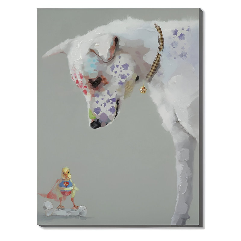 Dog Talk To Chicken 50% Hand-Painting