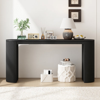 Console incurvée à rayures verticales uniques
