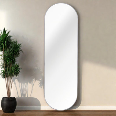 63 x 20 Inch Pill Shaped Full Length Bathroom Mirror
